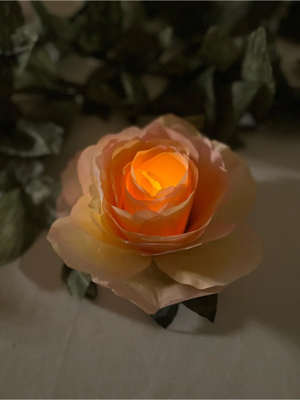 LED Votive cover Rose Accent Bloom. Hand crafted USA